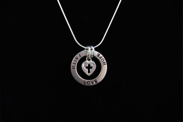 affirmation circle faith hope love necklace