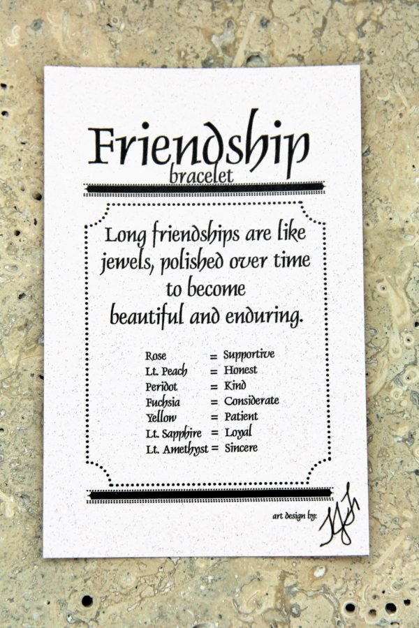 sterling silver pastel friendship saying