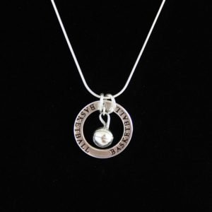 ss swarvoski crystal affirmation circle basketball necklace