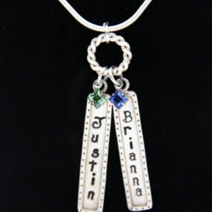 ss swarvoski crystal customized hand stamed name necklace