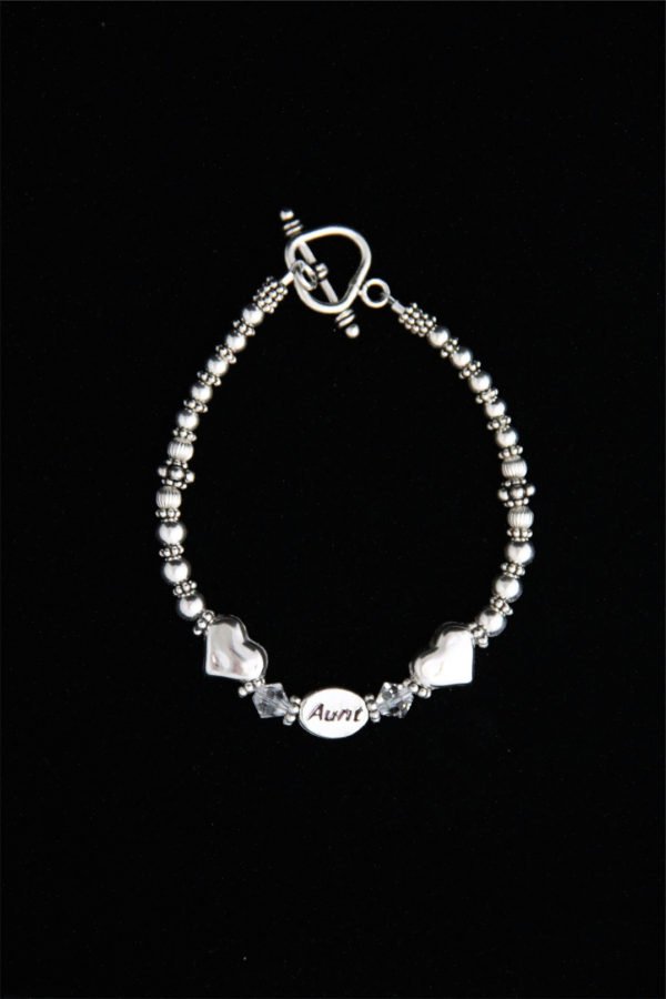 two heart single statement aunt bracelet