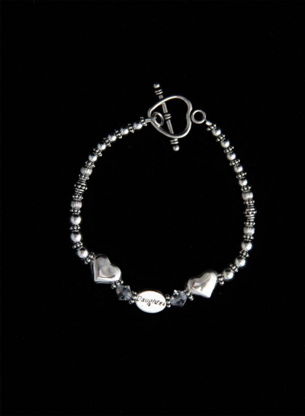 two heart single statement daughter bracelet