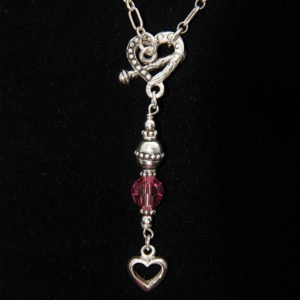 birthstone open heart necklace