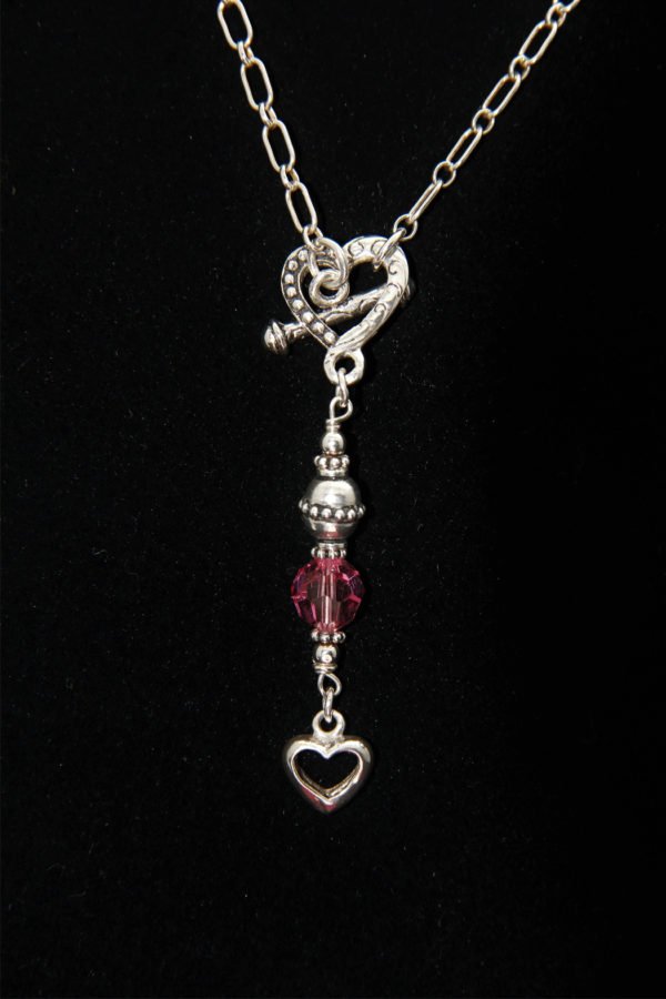 birthstone open heart necklace