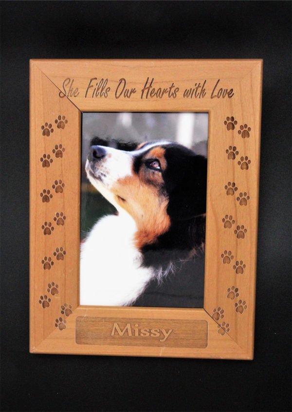 fills our hearts dog picture frame