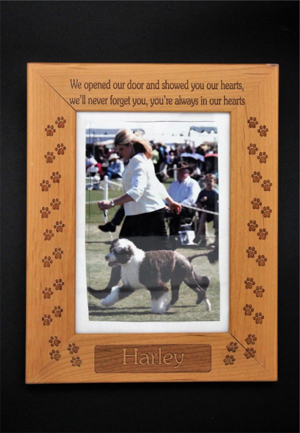 we opened our door dog picture frame